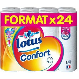 Lotus Comfort toiletpapier, wit, 24 rollen