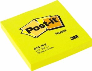 Post-it Notes Haftnotizen 76x76mm neongelb