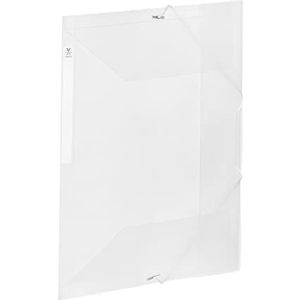 Viquel - map met 3 kleppen van kunststof met hoge capaciteit - opbergbox A4 met ID-label - kleurloos