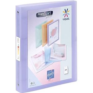 Viquel - Flexibele map A4 MAXI aanpasbaar - 4 ringen - rug 4 cm - Voor A4 documenten - Doorschijnend paars