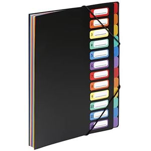 Viquel Rainbow Class accordeonmap met 12 vakken van kunststof, uittrekbaar, voor het ordenen en transporteren van documenten, A4-formaat