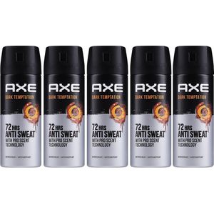 MULTI BUNDEL 5 stuks Axe DARK TEMPTATION DRY - deodorant - spray 150 ml