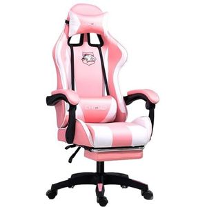 Gamingstoel Ergonomische Fauteuil In Racestijl Met Massage-lendensteun, Bureaufauteuil For Gamer, Stoelen Met Intrekbare Voetsteun (Color : D)