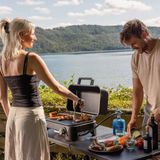 Campingaz Attitude2go Elektrische tafelgrill, elektrische barbecue voor binnen en buiten, draagbaar, 2200 W vermogen, gietijzeren grillrooster, voor 4 personen, balkongrill, campinggrill, 59 x 40 x 36