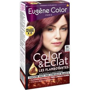 Haarkleuring - Rouge 66 - Color & Eclat - Langdurig Resultaat - met Arganolie - 100% Grijsdekking - Intense Glans - Zacht en Mooi Beschermd Haar - Eugène Color Paris