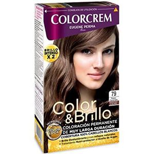 Colorcrem Permanente kleuring voor dames – klei 79 blond caramelo, met voedingsstoffen beschermende behandeling met arganolie + 45% product | verkrijgbaar in meer dan 20 kleuren.