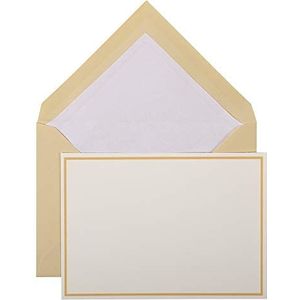 Clairefontaine - Ref 32606L - G.Lalo Correspondentie Schrijfset - Inclusief 10 x 10,7 x 15,2 cm, 300gsm Kaarten + 10 x 11,4 x 16,2 Gevoerde Gummed Enveloppen - Zand