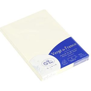 Clairefontaine - Ref 33800L - G.Lalo Gevouwen Plaatskaarten (Pack van 25) - 35 x 100 mm groot, 210 g/m² Frans gelegd papier, PEFC-gecertificeerd - Vergé De France, Wit