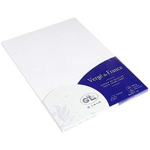 Clairefontaine - Ref 41050L - G.Lalo enkele kaarten (Pack van 25) - A4 (210 x 297mm) formaat, 210gsm papier, PEFC-gecertificeerd, inkjet & laser compatibel - Vergé de France - Extra-White