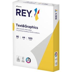 Kopieerpapier Rey Text & Graphics A4 80gr wit 500 vel | 5 stuks