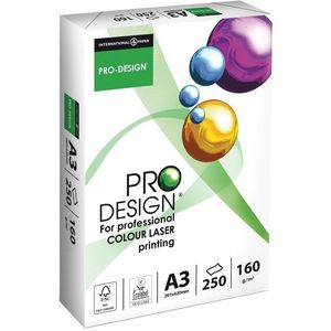 PRO-DESIGN®, Oppervlaktepapier, hoogwit, 160 g, A3, FSC®, 250 vellen