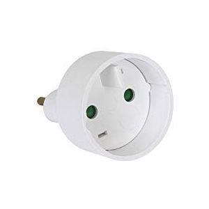 DEBFLEX 701070 universele reisstekker, adapter Europa, 10/16 A, 2P, 4 mm, wit, Debflex-701070, 10/16 A