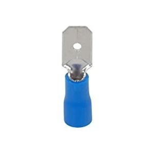Debflex 711052 Elektrische aansluiting, adapter voor stopcontact, platte stekker, elektrische aansluiting, zak met 10 clips, mannelijk, geïsoleerd, blauw, diameter 6,3 x 0,8 mm