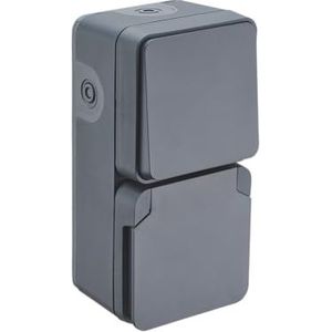 DEBFLEX 730429 - CYKLONE - duo-schakelaar + ZP+T V-stekker - antraciet