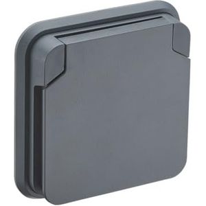 DEBFLEX - Cyklone - Volledig waterdicht buitenstopcontact - IP55 wandcontactdoos - Binnen/Buiten - Inbouwinstallatie - Antraciet - 75 x 75 x 65 mm