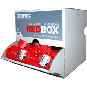 Debflex Elektrisch waterdicht voor buiten, 800031, 1/2 Silo, 100 inbouwdozen, droogwand, diameter 67 x 40 mm, rood