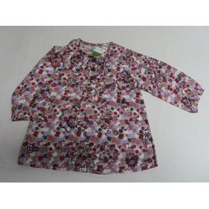 Blouse - Meisje - Grijst , roze - Bloemen - 18 maand 81