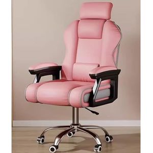 Gamingstoel, Racestoelontwerp, Ergonomisch Kantoorcomputerspel, Lederen Fauteuil Met Hoge Rugleuning, Draaibare Draaistoel (Color : A)