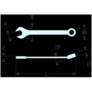 39.9/16 Ring-Maulschluessel ''39'' kurz 9/16 - Facom
