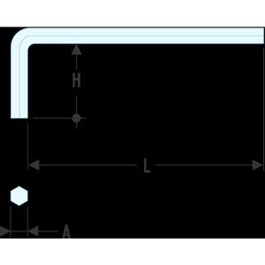 Facom korte inbussleutel, 2,5mm - 82H.2.5