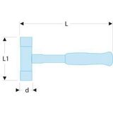 Facom terugstootloze hamers met verwisselbare hamerdoppen 60 mm - 212A.60