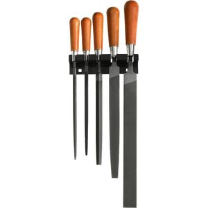 Assortiment Vijlen - Houten Heft - 5-delig - Wandhouder