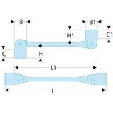 Facom - 66A - Kniesleutel - Verchroomd - Metrische Maten