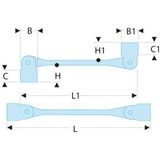 FACOM Scharniersleutel 12 kant, SW 16x17, lengte 246 mm, 1 stuk, 66A.16X17