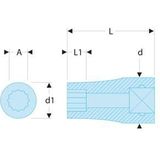 FACOM 3/4 inch steeksleutel 6 kant, SW 24 lengte 52,8 mm, 1 stuks, K.24HB