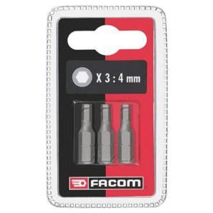 Facom 3 standaard bits serie 1 voor 6-kant inbusschroeven, metrische maten - EH102.5.J3