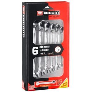 Facom Set Van 6 Ringsteeksleutels Met Ratel - 467B.JE6PB - 467B.JE6PB