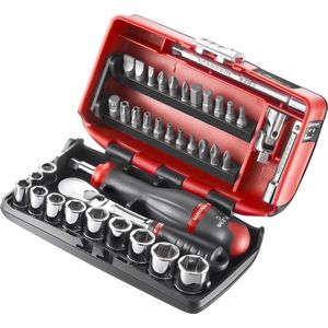 Facom compacte doppenset 1/4" 6-kant met ratel met stofdichte kop - inch maten - RL.NANO-U1