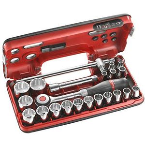 FACOM S.360DBOX412 DBOX dopsleutelset, 12-kant, roze, 1/2 inch, 22-delige set