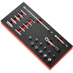Facom module doppen 1/4" 6-kant - inch ( foam) - MODM.RL1U