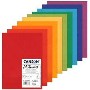 CANSON Mi-Teintes - assortiment 10 vellen tekenpapier A4-160 g/m² - heldere kleuren