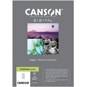 Canson 94657 Inkjet Everyday, A4, 50 Fg, 200 Gr, Glanzend