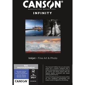 CANSON Infinity - Fotografische Rag - doos met 25 vellen ultra glad fotopapier A4 - 310 g/m² - ultra wit