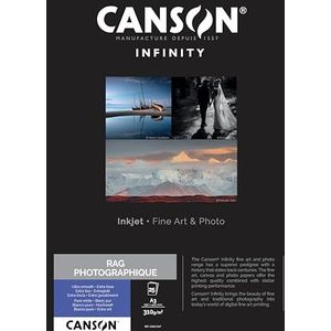 Canson Infinity Rag Photographique 310gsm, wit mat inkjetpapier, A3, doos van 25 vellen