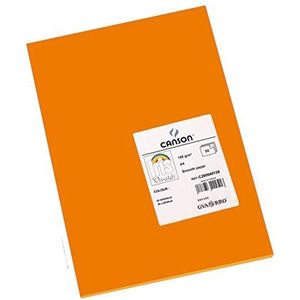 Canson Iris Vivaldi A4 120 gsm Glad Kleurpapier - Licht Grijs 185gsm - 50 vel A4-21x29.7cm ORANJE