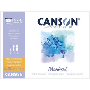 Canson - Montval - Aquarelpapier - Natuurlijk Wit - 100 Vellen - 200 Gram