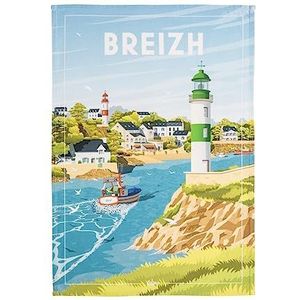 Coucke Theedoek van bedrukt katoen, Wim Breizh, 50 x 75 cm