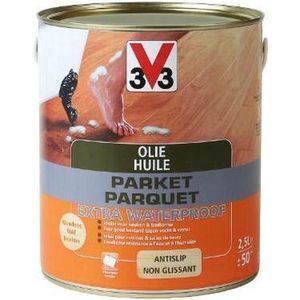 V33 Hardwaxolie Parket Extra Waterproof Transparant Mat 2,5l
