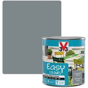 V33 easy color verf alle ondergronden 0.5l steengrijs satijn