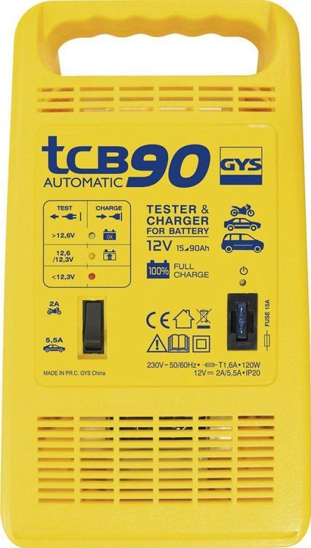 GYS - TCB 90 Automatic - Acculader - Geschikt voor 15 tot 90 Ah