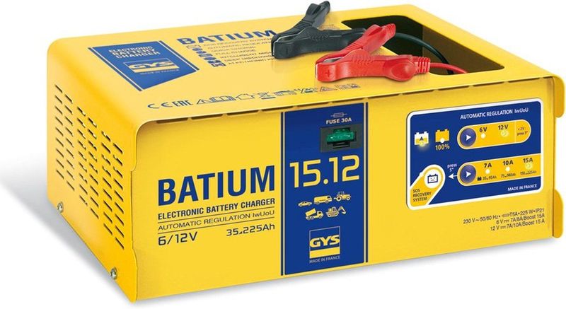 Gys - Batium 15/12 Accu Lader - Professioneel - 230V - 6-12V - 225W