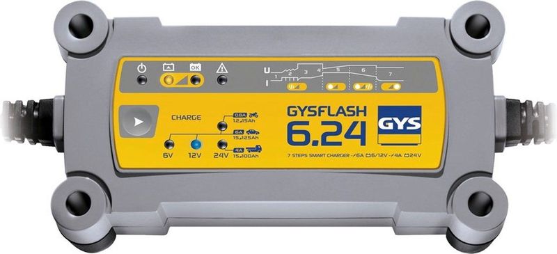 GYS - 029460 Acculader - Laadspanning 6, 12, 24V - Draagbaar - IP65