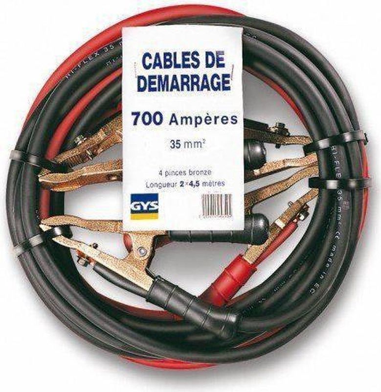 GYS - Startkabels - 700A - 4,5m - Niet-geïsoleerde Messing Klemmen