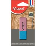 Maped - Medium Duo-Gom - Gum van natuurlijk rubber zonder PVC - Roze en blauwe gum - FSC-certificering - 100% recyclebare papieren verpakking