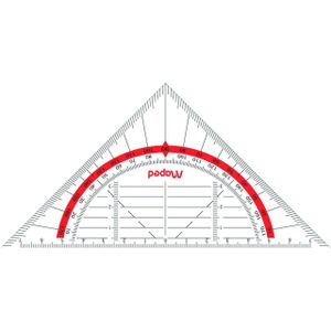 20 x Maped Geodreieck Geo-Flex Plastik 16cm transparent Kunststoff-Etu