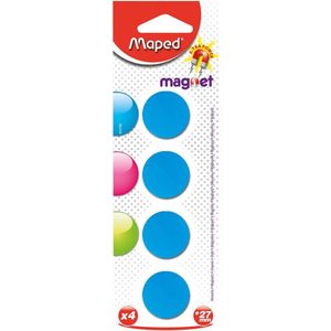 Maped magneten op blister diameter 27 mm, blister van 4 stuks (groen, blauw of fuchsia)